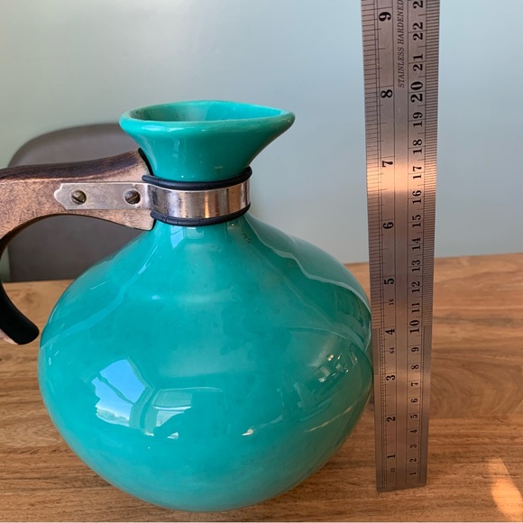 Metlox Pottery 238 Carafe Coffee Jug Vintage Ceramic Wooden Handle and Stamp - Picture 7 of 11